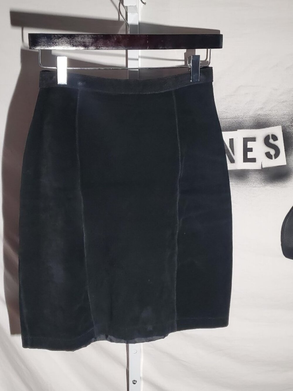 FoxRun Vintage 80s black suede skirt sz 9